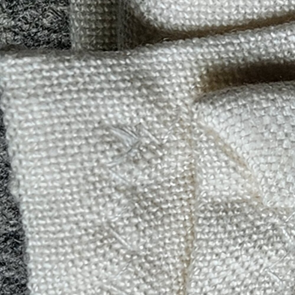 Vintage Embroidered Linen Tablecloth – 40"x40" Floral Blue Gray Stitching - Picture 8 of 13